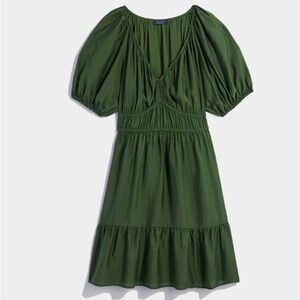 Vineyard Vines Marina Puff-Sleeve Mini Dress, Cypress, Size L